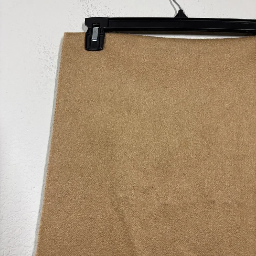 Hilltop Rectangular Scarf Wrap Shawl Brown 100% Pure Cashmere Fringe 40X14.5